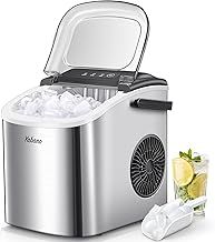 Ice Maker Machine, Countertop Ice Maker, 9 Ice Cubes in 6 Mins, 12 KG in 24Hrs, with Ice Scoop and Basket, Portable Ice Cube Maker Machine for Home/Kitchen/Office/Bar
