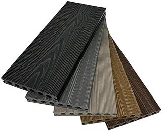 Ceta Composite Decking Premium Composite Decking Board Samples, 3.6m Length, Woodgrain Decking Board, Charcoal, Grey, Silver, Light Brown, Dark Brown, Hollow Decking Board