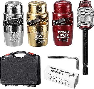 Electric Wire Strippers Cable Stripping Tool，Automatic Stripping Machine for Quickly Cutter Wire Use Hand Electric Drill, Portable Aluminum Alloy Electrician Fast Peeling Tools (SET-3PC)