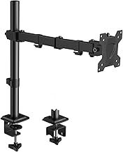 KOORUI Single Arm Monitor Mount for 13-27 Inch Flat & Curved Screen, Height Adjustable, Rotatable Tilt, VESA 75 x 75 mm or 100 x 100 mm, Increased Load Capacity of 22.1 lbs