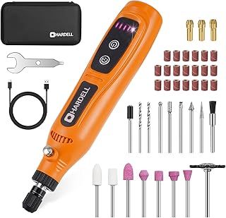 HARDELL Mini Cordless Rotary Tool Kit with 43 Accessories - 4V, 5-Speed, Type-C Charging for Drilling, Sanding, Engraving, Polishing, Grinding & DIY Crafts