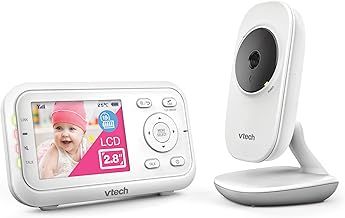 VTech VM3250 Video Baby Monitor with Camera,300m Long Range, Baby Monitor with 2.8" LCD Screen,Up to 19-hr Video Streaming,Night Vision,Secured Transmission,Temperature Sensor,Soothing Sounds,2X Zoom