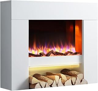 Endeavour Fires Staxton Electric Fireplace Suite, 1&2kW, 7 day Programmable Remote Control in off white MDF Fireplace Suite