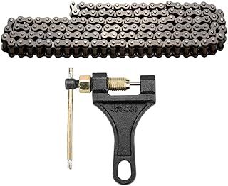 DCIUSTFHE 420 Chain - 420 Standard Roller - 132 Links + Chain Breaker for 110Cc, 125Cc Dirt bikes, Pit Bikes, ATVs, Go Karts, Scooters