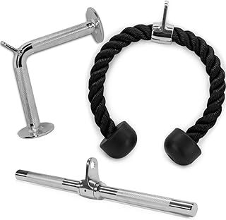 Yes4All Tricep Press Down Cable Machine Attachment Set, LAT Pulldown Attachment, Cable Machine Accessories For Home Gym