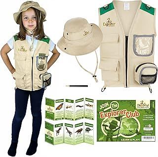 Kids Explorer Costume Kit including Safari Vest and hat plus Dinosaur and Bug Educational Handbooks. For Dress up, Outdoor Adventures and Role play. Suitable for 3-7 year olds.…