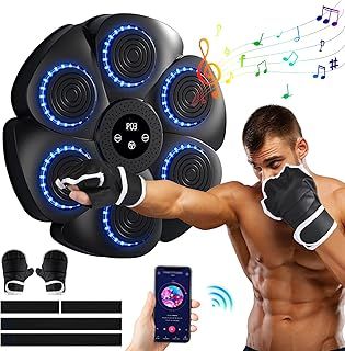 Smart Music Boxing Machine, Bluetooth Boxing Machine Wall Mounted with Boxing Gloves, Boxing Gym Training Equipment, Home Workout Boxing Target Machine for Home Indoor
