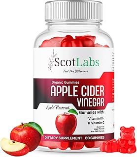 Apple Cider Vinegar Gummies with Vitamin C, B6 & Chromium | Natural Weight Management Detox, Cleansing, Digestion & Gut Health | NO Added Sugar, Vegan Gummy Candy for Wellness