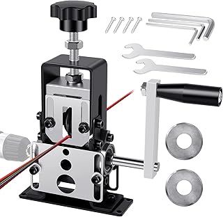 Shulltji Wire Stripper Machine, Cable Stripper Machine with 2 Blades Manual/Electric Drill Operation, Wire Stripping Machine with Hand Crank for 1-25mm Cable Wire Stripping Tool Scrap Copper Recycling