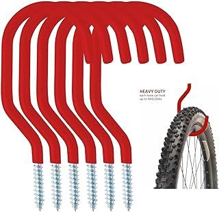 Hyfive 6 Pack Garage Hooks/Bike Hooks Heavy Duty for Hanging up to 15KG, Wall Ceiling Mounted Garden Shed and Garage Hanging Storage Bike Hook, Ladder Hooks, Hand Tool Power Tool Storage Heavy Duty
