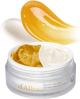 d'alba Italian White Truffle Double Serum & Cream, Vegan Skincare, 2-in-1 Face Moisturizer, Vegan Collagen, Skin Firming and Tightening, Suitable for All Skin Types (2.46 oz / 70g)