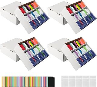 AOBOPLE Trading Card Storage Box, 9360+ Trading Card Storage Box with 48 Colorful Dividers&Tapes,Trading Card Organizer for Soccer Basketball Trading Gaming Sports Cards Collecting