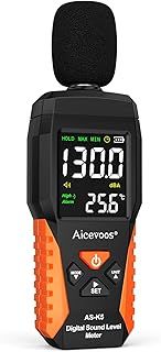 Aicevoos Decibel Meter Portable Sound Level Meter dB Meter Decibel Sound Meter Measuring 30~130 dB, Audible and Visual Alarms, MAX/MIN Noise Measurement