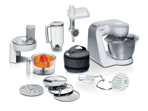 Bosch CreationLine Stand Mixer, 7 in 1 Functions, MUM58259GB, White/Silver