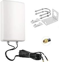 High Gain 11dBi Dual Cross Polarised 3G 4G LTE 2x2 MIMO Outdoor Antenna Aerial with Dual 5 Meter SMA Male Connector Cables for 4G Internet Hotspots, Routers, & Gateways, Supaerial