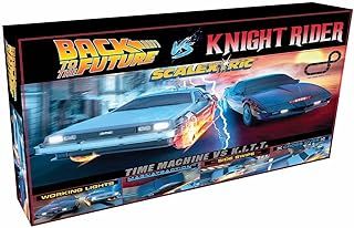 Scalextric Racing Track Sets for Kids - 1980s TV Back to the Future vs Knight Rider Speed Track - Electric Race Tracks for Boys & Girls 5+, Slot Car Race Tracks - 1:32 Scale Mini Car Racing Sets