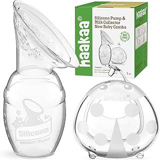 haakaa Manual Breast Pump & Ladybug Breast Milk Collector Combo for Collecting Breastmilk, BPA Free