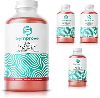 Symprove Strawberry and Raspberry 4-Week Pack | Daily Essential Gut Health Supplement | Probiotic Drink with Live Bacteria, Vegan | 4x500ml