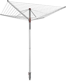 Vileda Sun-Lift 40m 4 Arm Compact Rotary Washing Line with Rotary Line Cover and Ground Socket