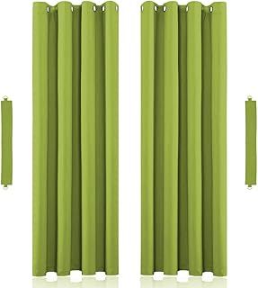 John Aird Eyelet Thermal Energy Saving Blackout Curtains Inc Tie Backs (Lime, 168cm Width x 137cm Drop (66"x 54")