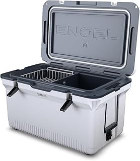 ENGEL Ultra-Light 56.8 L Cooler Box - Injection Molded Cool Box Large Enough for 80 Cans, Keeps Ice up to 7 Days, Camping Cooler Suitable for Picnics, Festivals, Beach & Travel, 75 x 45.7 x 43.2 CM