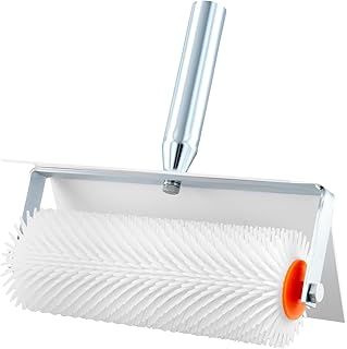 QWORK® Epoxy Floor Roller with Splash Guard – 10" /250mm 1 Pack Spiked Roller, for Eliminating Bubbles and Ensuring Smooth Finishes – Perfect for Epoxy Floor Paint Construction