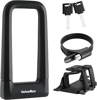 ValueMax Bike Lock, High Security Bike U Lock 17mm, with Sturdy Mounting Bracket and Keys, D Cycling Lock for Bicycles/Motorcycles/Scooters/Collapsible Doors