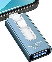 GNASEET USB Stick 256GB for Phone, 4-in-1 Flash Drive for Phone/Pad/Android/Tablet/PC, USB 3.0 High-Speed Memory Sticks Stable Data Transfer, External Storage Save More Photos & Videos, Blue