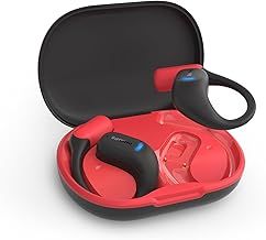 Philips TAA6709 True Wireless Air Conduction Open Ear Sports 5.3 Bluetooth Headphones, 28 Hours playtime, IP55 Dust/Water Protection, Slimline Charging Case - Red and Black