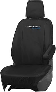 Transit Custom Tailored Driver Seat Cover (Fits 2013-2023) Single Black Heavy Duty & Waterpoof