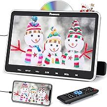 NAVISKAUTO 10.1" HDMI Input Car DVD Player for Kids, Support Sync Phone/TV, USB, SD, Region Free Headrest Video Player with Mounting Bracket, Top Suction-Type Drive