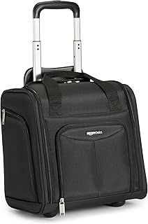 Amazon Basics Underseat Travel Luggage/Suitcase with Telescopic Handle and 2 in-line Skate Wheels - 34 x 24 x 36cm, Black