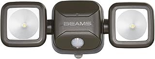 Mr. Beams High Performance Wireless Battery Powered Motion Sensing LED Dual Head Security Spotlight, Plastic, Brown, 500 lm