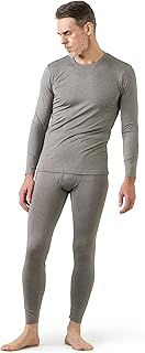 LAPASA Men's Fleece Lined Thermal Underwear Set, Light/Mid/Heavyweight Warm Long Sleeve Long Johns Top and Bottom, Base Layer Set M11 M57 M24