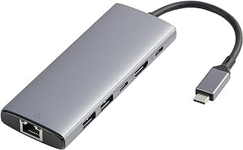 Amazon Basics USB C Hub for PC Laptops, 6-in-1 Multiport Adapter with 100W Max PD Charging, 4K HDMI, 2 USB-A Ports, Ethernet, Type C Data Port
