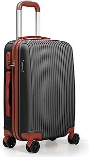 CALDARIUS Cabin Luggage | Durable Suitcases | Lightweight & Secure with Combination Lock | Smooth 4 Dual Spinner Wheels | Ideal Travel Bag & Luggage Sets (Grey, Cabin 20'')