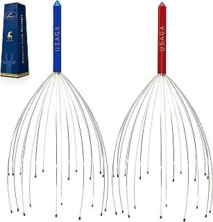 USAGA Head Scratcher, 20 Finger Head Massager, Scalp Massager for Scalp Body Relaxing and Stress Relax