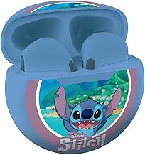 LEXIBOOK, Disney Stitch, Wireless Stereo Earbuds, Ideal Quality Sound, Integrated Microphone, Touch Control, Charging Case, Sound Level Limited at 85 dB, Bleu, HPBT05D