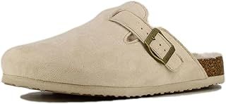 Les Arlesiennes Womens Fur Lined Clogs Fashion Soft Comfort Casual Slip On Buckle House Shoes
