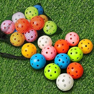 THIODOON Golf Practice Ball Air Flow Hollow Practice Golf Balls 40mm Plastic Golf Balls for Swing Practice Driving Range Home Outdoor Golf Games for Adults Kids 12 Pack