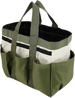 Garden Tool Bag Organizer, Garden Tote Storage Bag with 8 Pocket, Home Tools Organizer Garden Tool Kit Holder Multi-Purpose Portable Gardening Tool Bag with Handles Gardening Gifts for Men Women