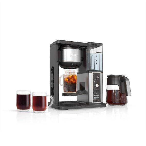 Ninja Hot & Iced XL Coffee Maker with Quick Cold Brew - 4 Brewing Styles - Small 8 Sizes Travel Mug, Single Series Coffee Maker, 12-Cup Carafe, Permanent Filter, Reservoir
