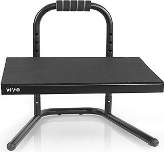 VIVO Black Ergonomic Height Adjustable Standing Foot Rest Relief Platform for Standing Desks (STAND-FT01)