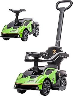 HOMCOM AIYAPLAY Licensed 2 in 1 Baby Ride on Push Car Toddler Push Along Car with Parent Handle Sliding Car with Horn Steering Wheel NO POWER for 1-3 Years, Green
