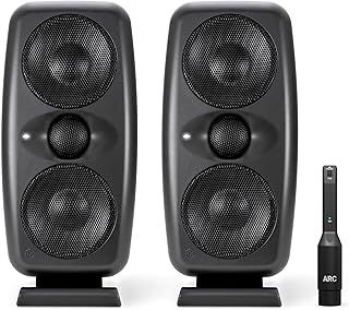 IK Multimedia iLoud MTM MKII - Pair of new generation compact hi-end studio monitors with built-in ARC room correction, speaker emulation, 100W power. Includes ARC calibration microphone. Black.
