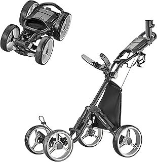 Caddytek Explorer V8 SuperLite 4-Wheel Golf Push Cart - Lightweight, Compact, Easy Fold Design, Adjustable Handle, Ample Storage