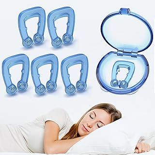 6 Packs Anti Snore Devices, Magnetic Anti Snore Clip Reusable Anti Snoring Device, Professional Effective Snoring Solution (Blue)