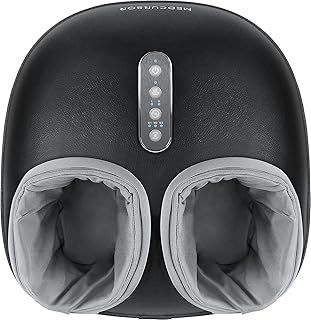 Foot Massager Machine with Heat Function, Deep Kneading Massager, Multi-Level Settings & Adjustable Intensity for Home or Office Use (Black)