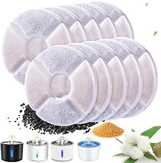 RBAYSALE Cat Water Fountain Filters for Parner 2.4 L Water Dispenser 10 Pack Triple Action Replacement Pet Filter Cartridges for Dogs Cat