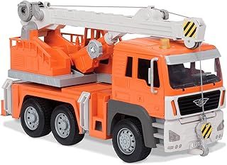 Driven by Battat WH1214Z Standard Series Crane Toy Truck with Traffic Cones, Lights, and Sounds, Nylon/A, 1: 16 Scale